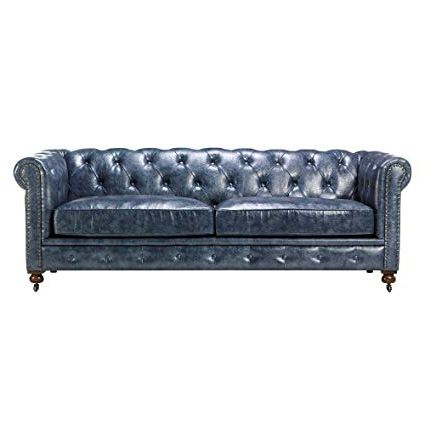 Most Up To Date Gordon Arm Sofa Chairs Throughout Amazon: Gordon Tufted Sofa, 32"hx91"wx38"d, Blue: Kitchen & Dining (View 16 of 20)