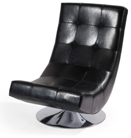 Preferred Mario Swivel Chair Bonded Leather – Contemporary – Armchairs And Within Leather Black Swivel Chairs (View 16 of 20)