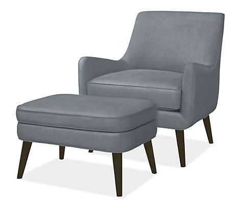Quinn Chair & 26x20" Ottoman In View Slate – Chairs – Living Within Best And Newest Quinn Teak Sofa Chairs (View 6 of 20)