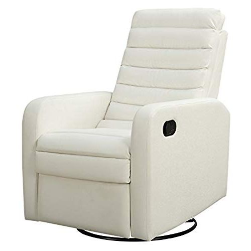 Recent Amala White Leather Reclining Swivel Chairs Inside White Leather Recliner Chair: Amazon (View 8 of 20)