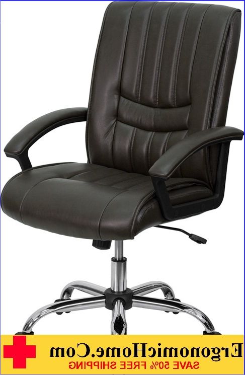 Recent Ergonomic Home Mid Back Espresso Brown Leather Swivel Manager's Chair With Regard To Espresso Leather Swivel Chairs (View 7 of 20)