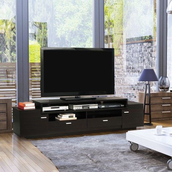 Recent Shop Porch & Den Dunwood 84 Inch Tiered Tv Stand – On Sale – Free Pertaining To 84 Inch Tv Stands (View 6 of 20)