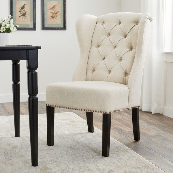 Sierra Foam Ii Oversized Sofa Chairs Regarding Well Known Shop Abbyson Sierra Tufted Cream Linen Wingback Dining Chair – Free (View 4 of 20)