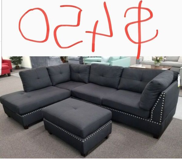Trendy Brand New Black Sofa With Ottoman For Sale In Long Beach, Ca – Offerup In Mcdade Ash Sofa Chairs (View 13 of 20)
