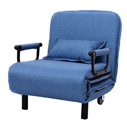 Well Known Convertible Sofa Chair Bed With Regard To Amazon: Blue  (View 3 of 20)