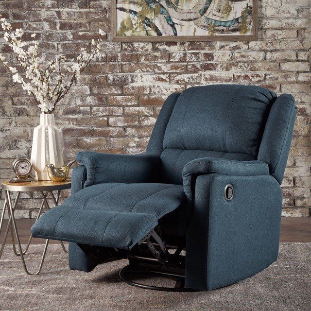 Well Known Jemma Tufted Fabric Swivel Gliding Recliner Chair In Living Room Intended For Franco Iii Fabric Swivel Rocker Recliners (View 13 of 20)