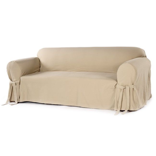 Well Liked Shop Classic Slipcovers Brushed Twill Loveseat Slipcover – Free Regarding Slipcovers For Chairs And Sofas (View 16 of 20)