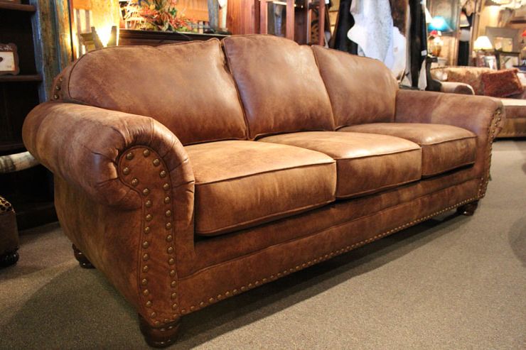 Western Brown Leather Couch In Fashionable Andrew Leather Sofa Chairs (Photo 1 of 20)
