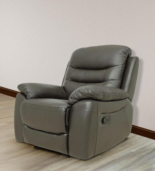 Widely Used Recliner Sofa Chairs With Buy One Seater Manual Recliner Sofa In Half Leather Dark Brown (View 8 of 20)