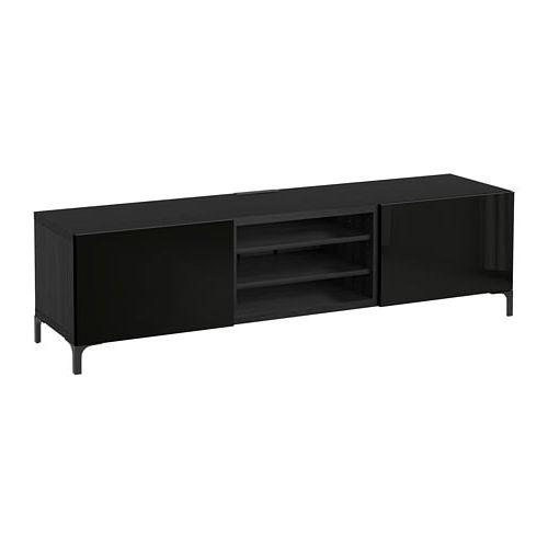 2017 Bestå Tv Unit With Drawers – Black Brown/selsviken High Gloss/black Pertaining To Ikea White Gloss Tv Units (View 16 of 20)