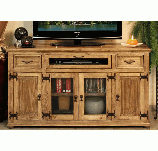2018 Rustic Tv Stand, Rustic Tv Console, Pine Wood Tv Cabinet Regarding Pine Wood Tv Stands (Photo 1 of 20)