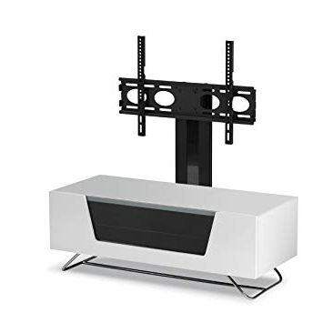 Alphason Chromium White Cantilever Tv Stand: Amazon.co (View 14 of 20)