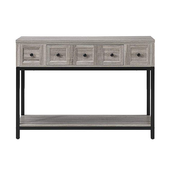 Amazon: Altra Furniture Console Table In Sonoma Oak Finish In Popular Parsons Grey Marble Top & Dark Steel Base 48x16 Console Tables (View 5 of 20)