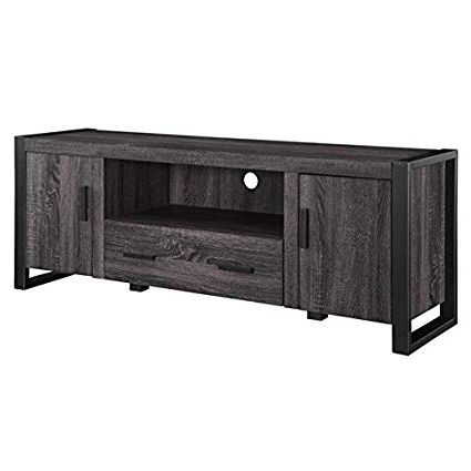 Amazon: Pemberly Row 60" Charcoal Grey Wood Tv Stand: Kitchen Within 2018 Grey Wood Tv Stands (View 1 of 20)