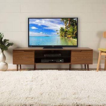 Amazon: Reginald Mid Century Modern Tv Stand (medium Wood Finish Regarding Most Popular Century White 60 Inch Tv Stands (View 1 of 20)