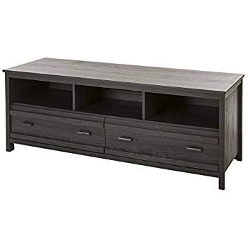 Amazon: South Shore Exhibit Tv Stand For Tvs, Up To 60'', Gray Pertaining To Preferred Grey Wood Tv Stands (View 15 of 20)