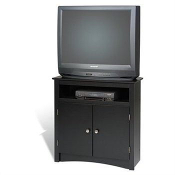 Amazon: Tall 32" Black Corner Tv Stand For Flat Screen Or Crt With Popular Corner Tv Cabinets For Flat Screen (Photo 13 of 20)