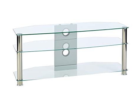 Amazon: Tv Stand Clear Glass Tv Stand – Suits For 42 50 55 Inch Within Newest Clear Glass Tv Stand (View 12 of 20)