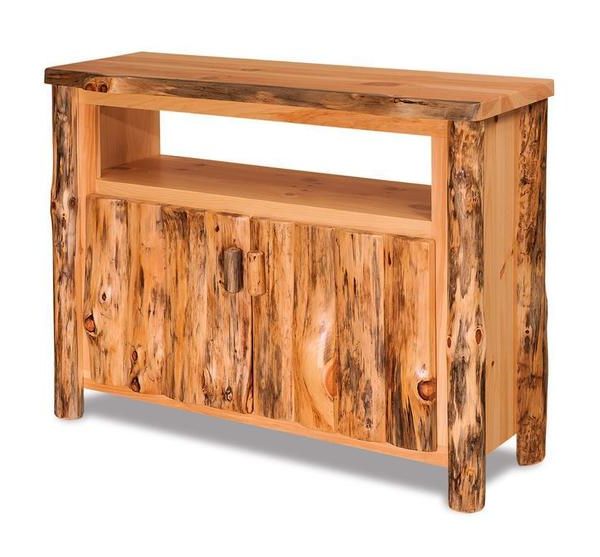 Amish Pine Log Furniture Tv Stand Inside Trendy Pine Wood Tv Stands (View 12 of 20)