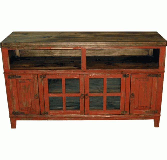 Antique Red Tv Stand, Rustic Painted Red Tv Stand With 2018 Rustic Red Tv Stands (Photo 14 of 20)