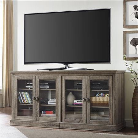 Bennett Tv Stand With Glass Doors For Tvs Up For Oak Tv Stands With Glass Doors (View 17 of 20)