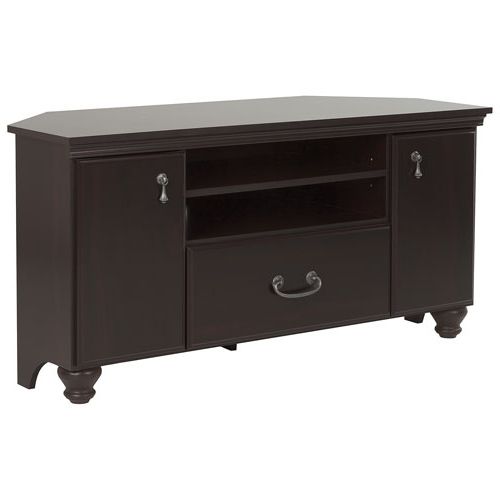 Best And Newest Black Tv Stands With Drawers With South Shore Noble 55" Corner Tv Stand – Black : Tv Stands – Best Buy (View 20 of 20)