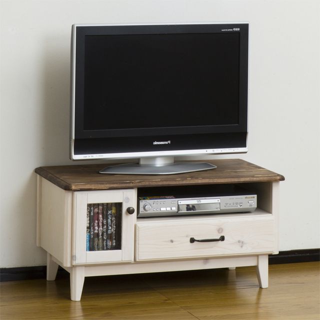 Best And Newest Dreamrand: Tv Stand Width 80 Cm Whitewash White Brown Wood French Regarding Country Style Tv Stands (View 3 of 20)