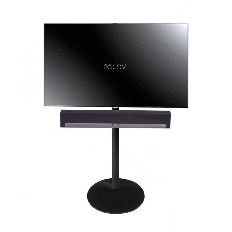 Best And Newest Sonos Tv Stands Regarding Vebos Tv Floor Stand Sonos Playbar Black (Photo 5 of 20)