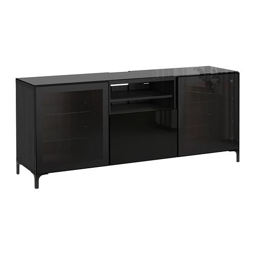 Bestå Tv Unit – Black Brown/selsviken High Gloss/black Clear Glass Inside Well Known Ikea White Gloss Tv Units (View 15 of 20)