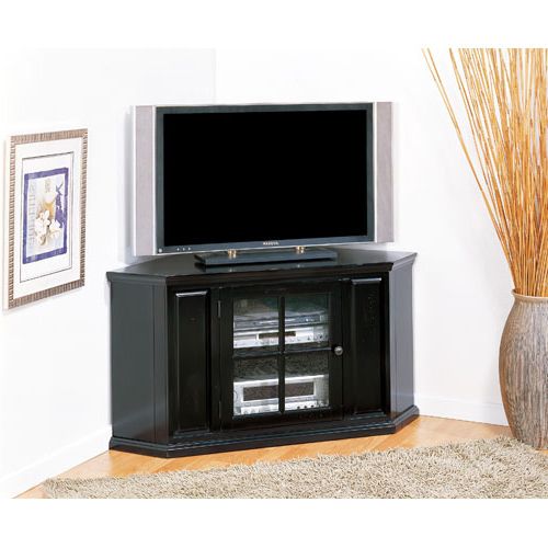 Black Corner Tv Cabinets With Glass Doors With Regard To Most Recent Creative Of Black Corner Tv Stand Small Black Corner Tv Stand (View 7 of 20)
