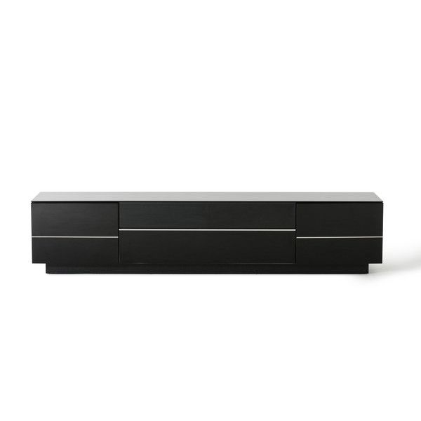Black Gloss Tv Stands For Most Current Shop Modrest Caeden Contemporary Black High Gloss Tv Stand – Free (View 15 of 20)