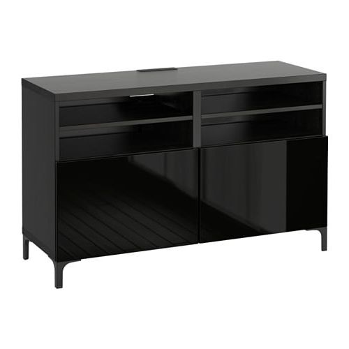 Black Tv Cabinets With Doors With Regard To Famous Bestå Tv Unit With Doors – 120x40x74 Cm, Black Brown/selsviken High (Photo 1 of 20)
