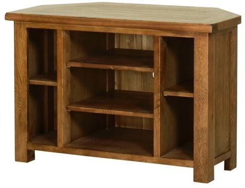 Buy Original Rustic Oak Corner Tv Cabinet The Furn Shop Intended For Well Liked Dark Wood Corner Tv Cabinets (View 14 of 20)