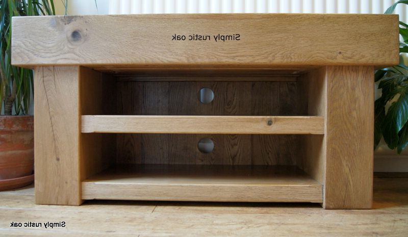 Chunky Oak Tv Units Intended For Best And Newest Green Oak Beam Tv Stands – Simply Rustic Oak (View 4 of 20)