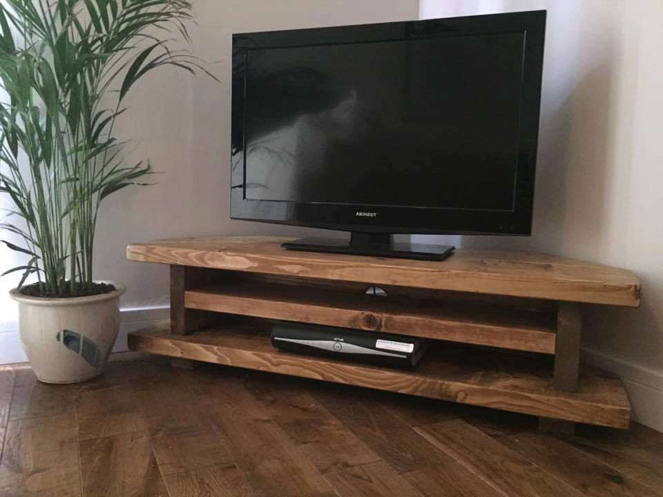 Corner Tv Units With 2018 Handmade In The Uk Chunky Rustic Tv Corner Unithampshirerustic (View 14 of 20)