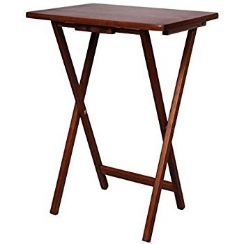 Current Amazon: Pj Wood Tv Tray Table In Dark Mango: Kitchen & Dining Throughout Folding Wooden Tv Tray Tables (View 4 of 20)