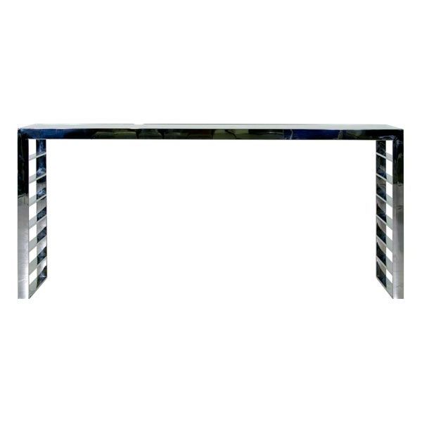 Current Parsons Clear Glass Top & Stainless Steel Base 48x16 Console Tables Within Polished Stainless Steel Frame1/2 Thick Clear Glass Top15mm Thick (View 16 of 20)