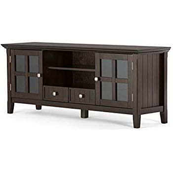 Dixon Black 65 Inch Highboy Tv Stands In Most Up To Date Amazon: 60" Red Scraped Tv Stand Console With Glass Doors (View 12 of 20)
