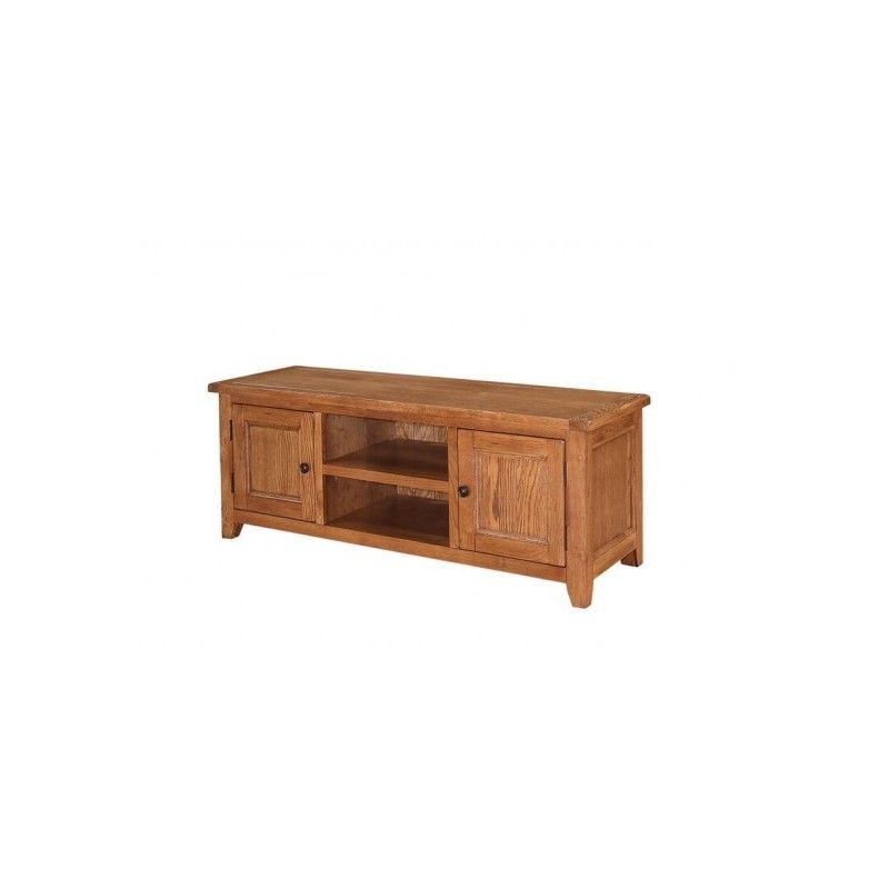 Dorset Tv Stand/unit, 2 Doors + Shelf, Subtle Round Corners, Oak Intended For Current Tv Stands With Rounded Corners (View 10 of 20)