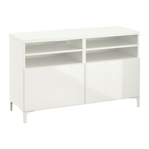 Famous Bestå Tv Bench With Doors White/selsviken High Gloss/white 120 X 40 With White Gloss Tv Benches (View 20 of 20)
