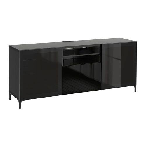 Famous Bestå Tv Bench With Drawers Black Brown/selsviken High Gloss/black Inside Black Gloss Tv Benches (View 15 of 20)