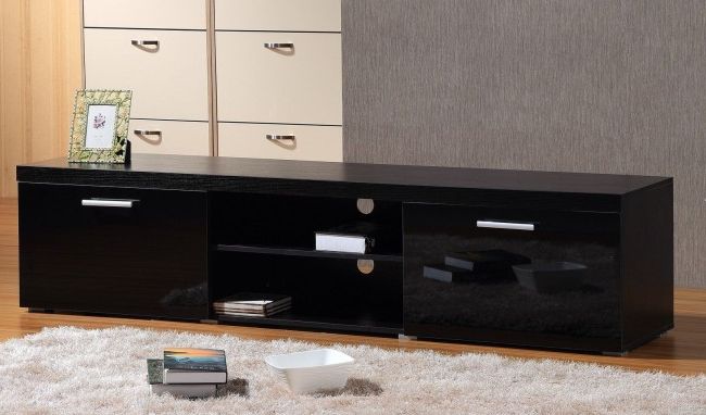 Fashionable Large Black Tv Unit In Monaco Black Tv Stand In Stylish Black Tv Stand Regarding Property (View 1 of 20)