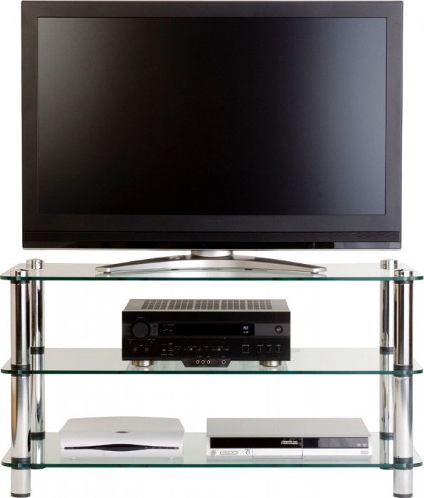 Fashionable Slim Line Tv Stands Inside Optimum Av 300 Sl Slimline Tv Stand With 400mm Deep Shelves (View 19 of 20)