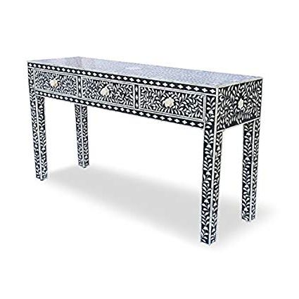 Favorite Amazon: Butler Bone Inlay Handmade Console Table Made Inlay Regarding Black And White Inlay Console Tables (View 2 of 20)