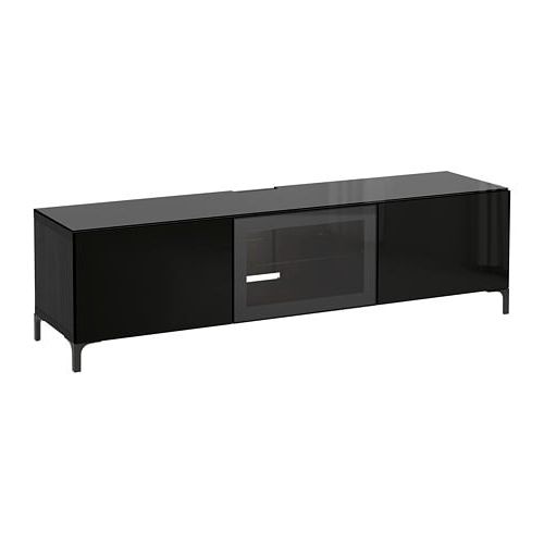 Favorite Black Tv Cabinets With Doors Pertaining To Bestå Tv Unit With Doors – Black Brown/selsviken High Gloss/black (View 9 of 20)
