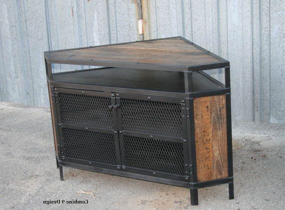 Favorite Industrial Corner Tv Stands Throughout Industrial Corner Unit With Reclaimed Wood. Tv Stand (View 16 of 20)