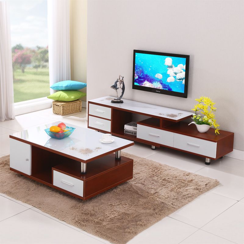Favorite Tv Cabinets And Coffee Table Sets For Buy Hyun Wood Modern Minimalist Living Room Tv Cabinet Glass Tv (View 20 of 20)