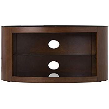 Favorite Walnut Tv Cabinets With Doors Intended For Avf Buckingham Walnut Tv Stand Oval Shaped With 2: Amazon.co (View 3 of 20)