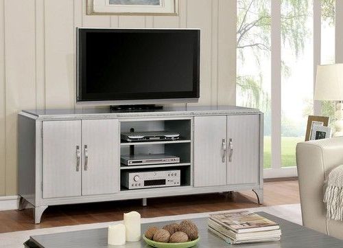 Furniture Of America Sade Silver Tv Stand Cm5441 Tv (View 1 of 20)