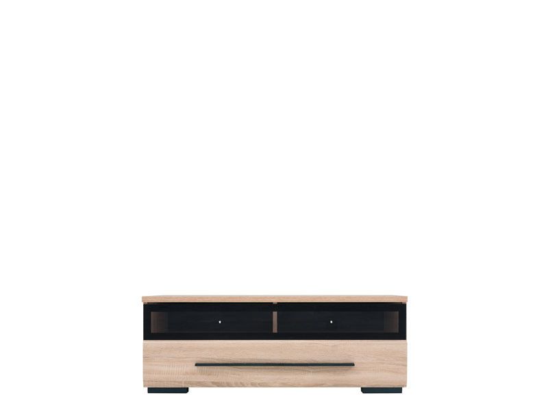 Glass Fronted Tv Cabinet For Best And Newest Rtv1s/3/10/s Fever Brw Glass Fronted Tv Cabinet. Polish Black Red (Photo 5 of 20)